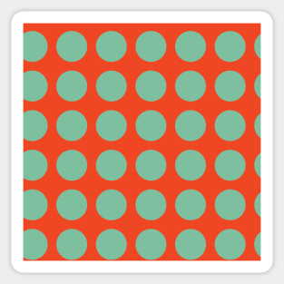 Turquoise Coral Polka Dots Seamless Repeat Pattern Sticker